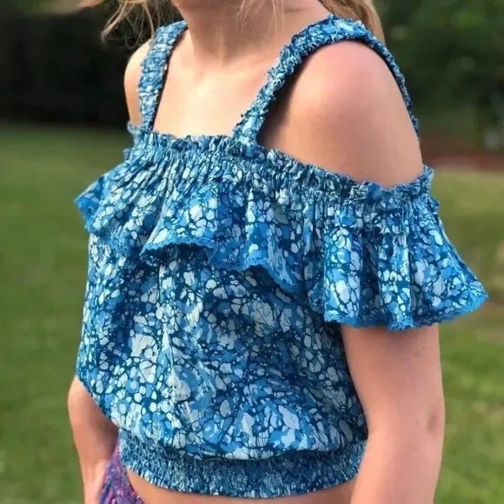 House Of Harlow 1960 Martine Off Shoulder Smocked Top Women's size S
